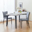 Ensemble de 2 chaises de salle à manger à haut dossier avec design ergonomique: structure en fer forgé, siège en cuir et coussins en éponge à rebond élevé-785806146