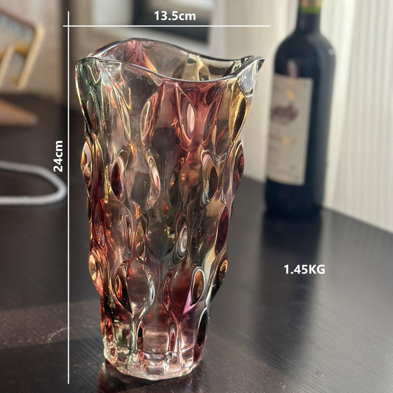 Glass Table Vase, Pink