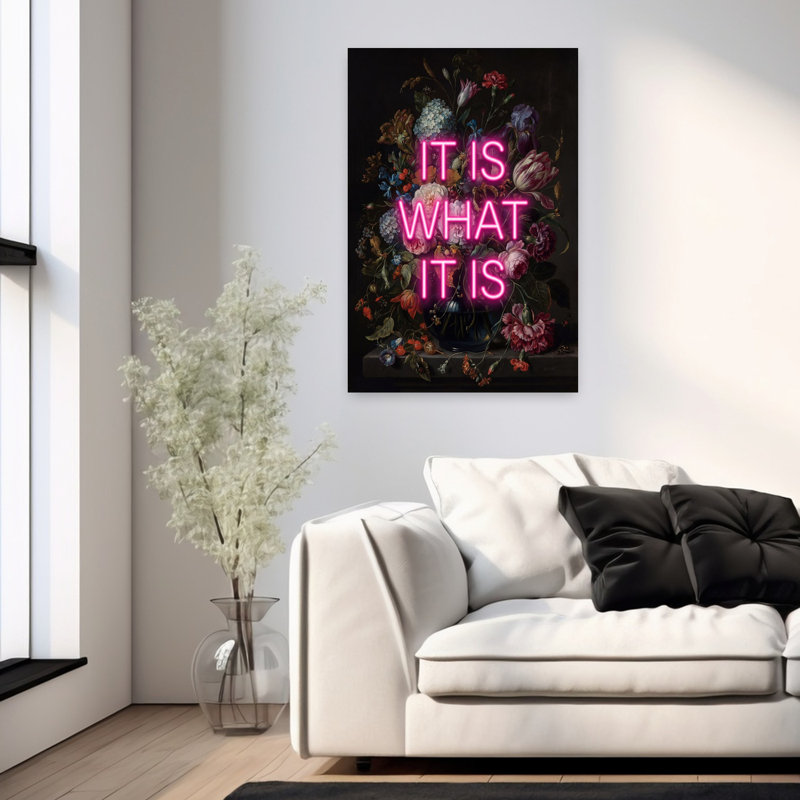 «It Is What It Is», art mural contemporain, H 36 po x l 24 po