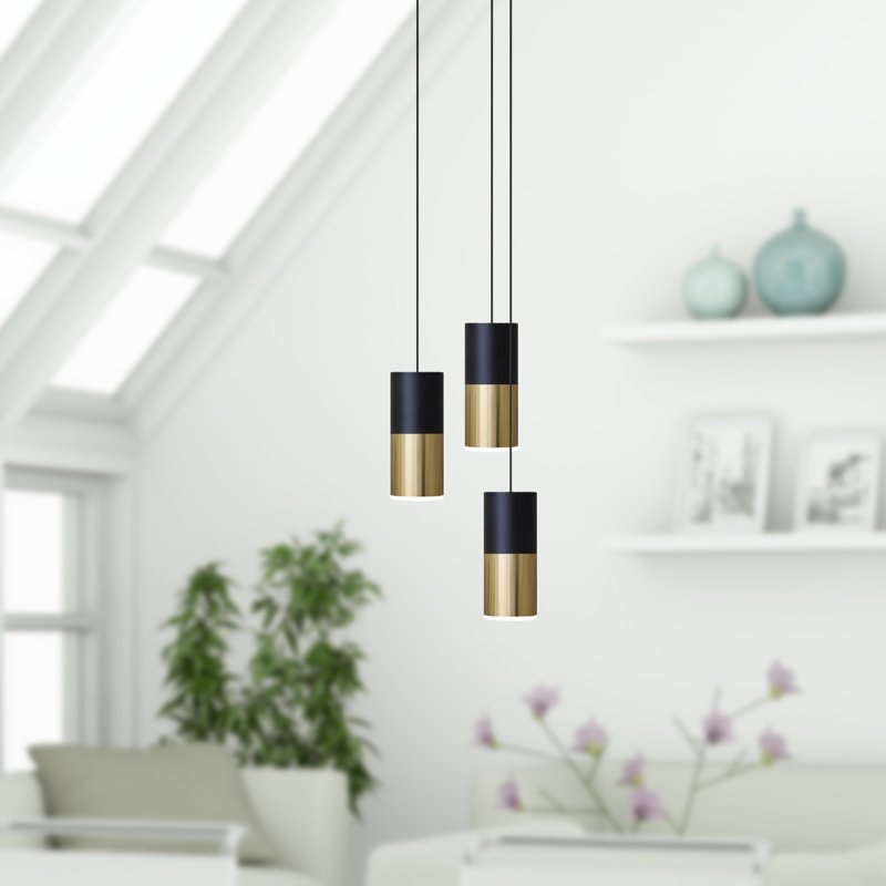 Grecia 3 - Light Cluster Pendant, Black/Brass