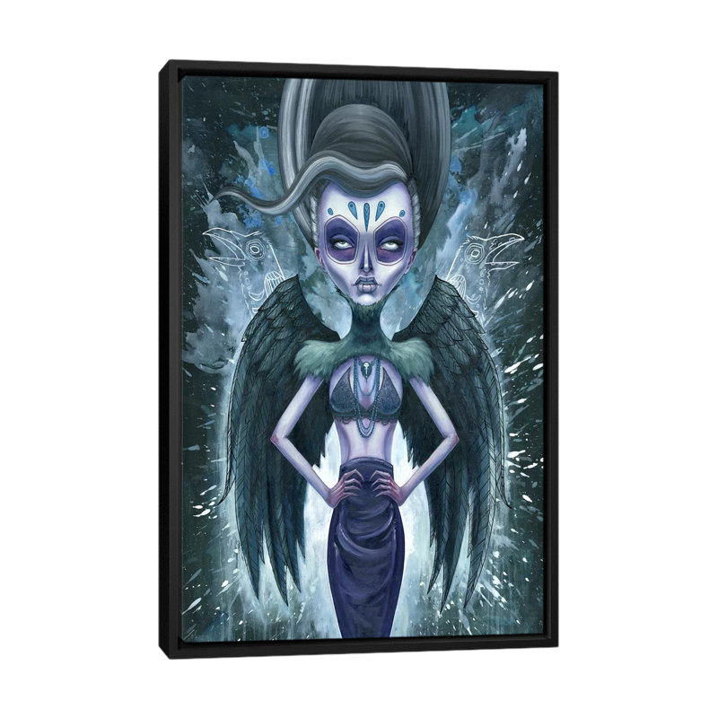 «Raviness», reproduction d'impression sur toile, H 26 po x l 18 po x P 1,5 po, Toile avec cadre noir, Pas de tapis