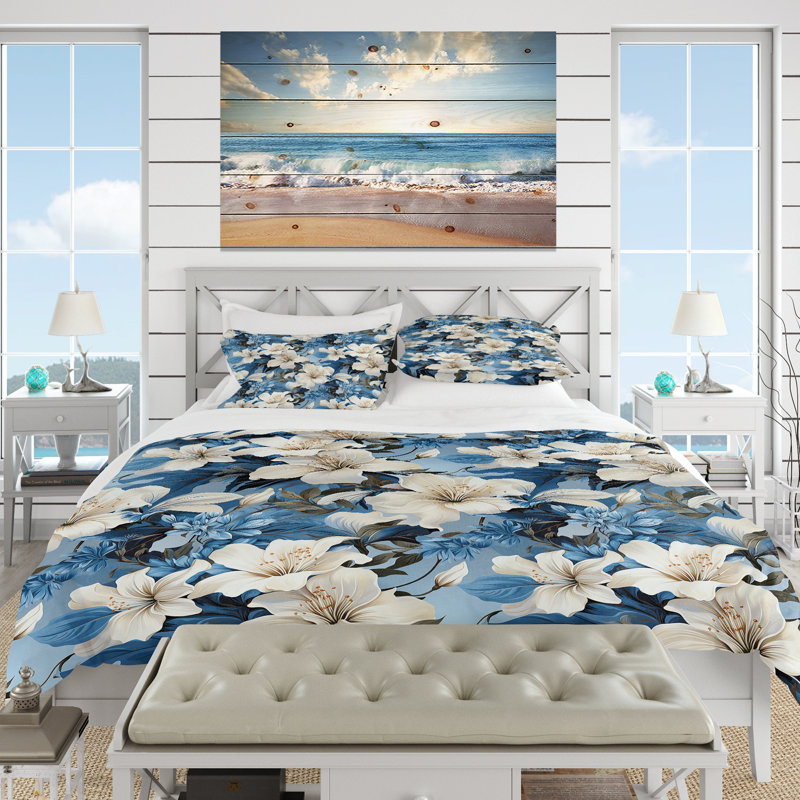Literie Azure Oasis, Housse de couette pour très grand lit et 2 très