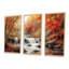 «Red Autumn Mountain Waterfall Long View II - Waterfall Wall Art Living Room», ensemble-107213620-107213610