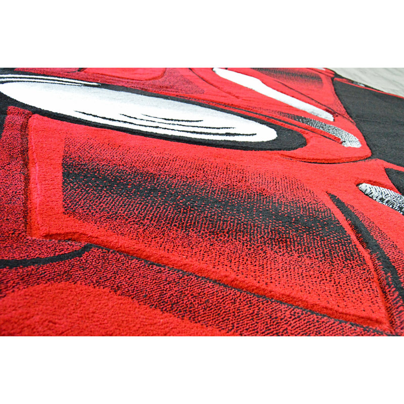 Buenrostro Free Shape 3D Kids Car Red Area Rug