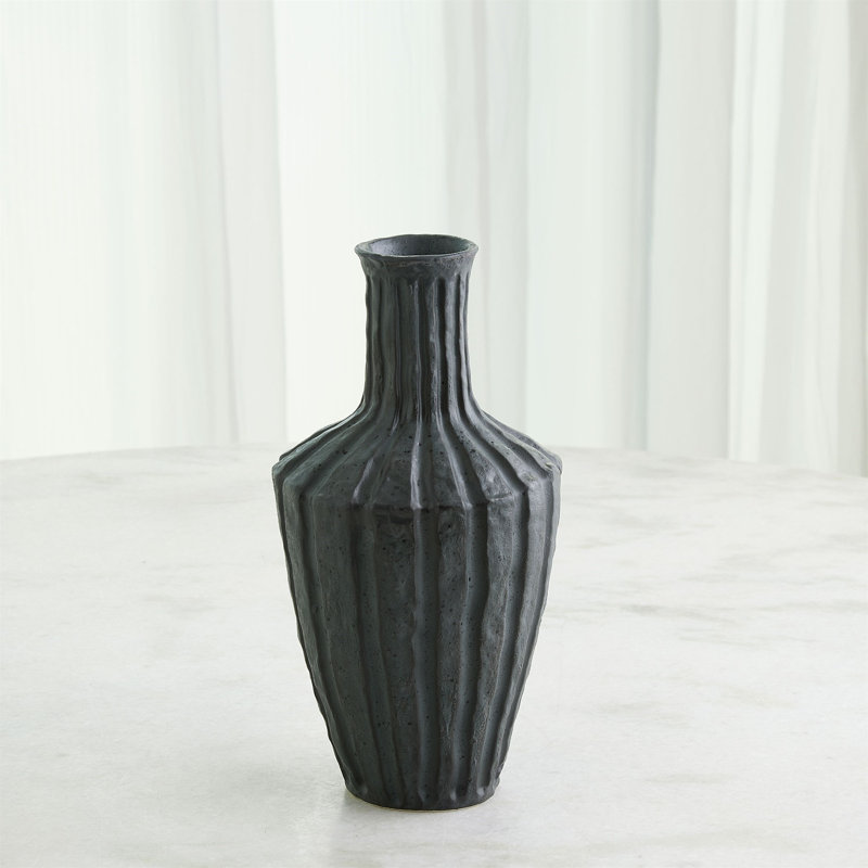 Emperor Handmade Earthenware Table Vase, 13.75" H x 6.75" W x 6.75" D
