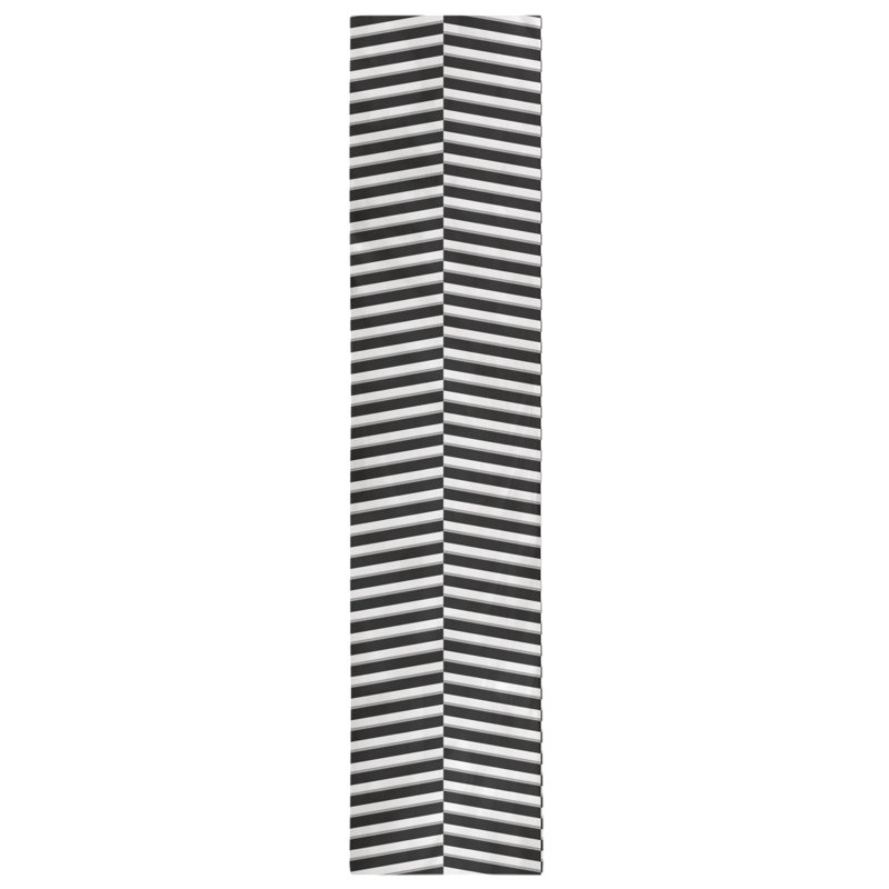Fractured Stripes Table Runner, 16" x 72", Dark Black/White