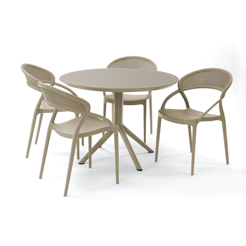 Ensemble repas pour 5 personnes Farrah Sunset, Taupe