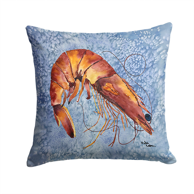 Housse et insert de coussin d'extérieur carré de crevette, Bleu