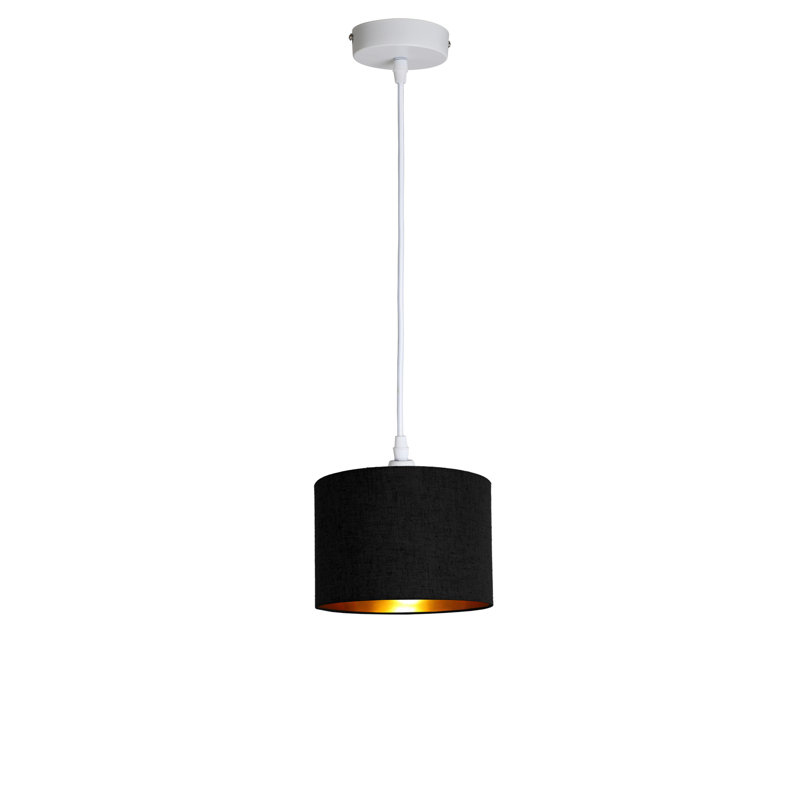 Khamoni 1 - Light Drum Pendant, 105cm H x 58cm W x 51cm D, Black/Gold, White