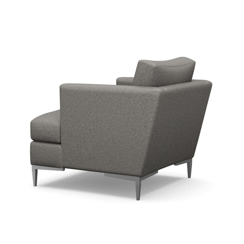 Aiden Accent Chair, Polished Stainless, Cashmere Sweater Mica