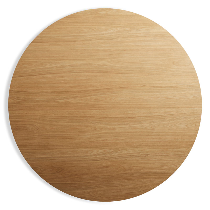 Easy Round Dining Table, Matte Black, 29" H x 30" W x 30" L, White Oak
