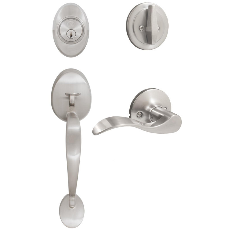 Poignée Mill Creek avec levier Beaverton, SC Keyway, paquet transparent par Stone Harbor Hardware, Nickel satiné