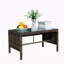 Table basse d'extérieur 1 table basse avec verre trempé transparent