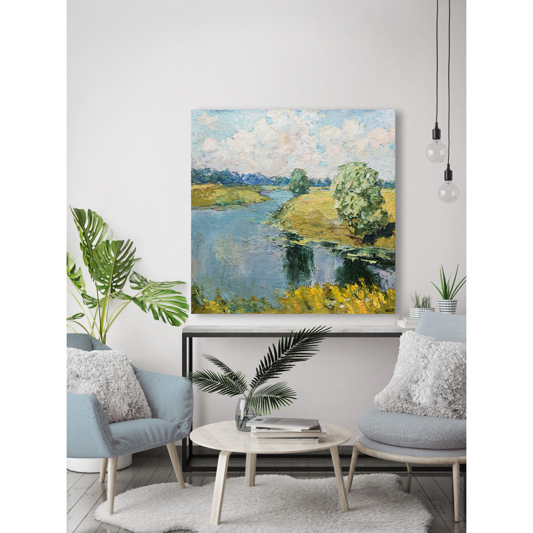 "River Runs Through" Painting Print On Wrapped Canvas