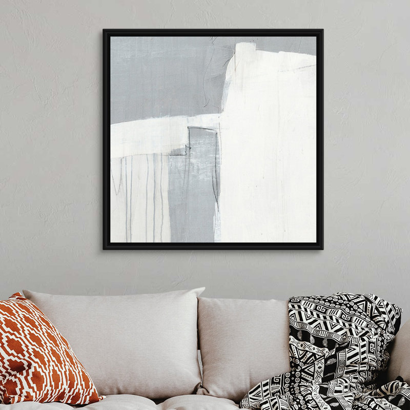 "Bordeaux II" par Joshua Schicker, reproduction d'art graphique sur toile, H 38 po x l 38 po x P 1,75 po, Cadre flottant noir
