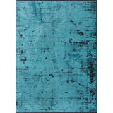 Rapture Teal/Black Abstract Luxury Area Rug