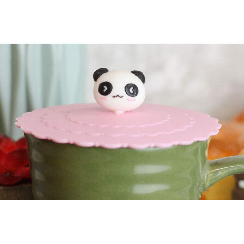 Paquet de 4 couvercles de gobelet en silicone coloré pour animaux, Rose