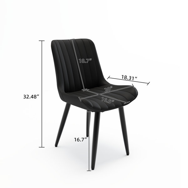 Latitude Run® Set Of 2 Modern Dining Chairs With Thick Cushions & Metal ...