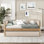 1pc Modern Daybed with Pull-out Trundle Boucle Tufted Bedroom Living Room Transitional Style Furniture