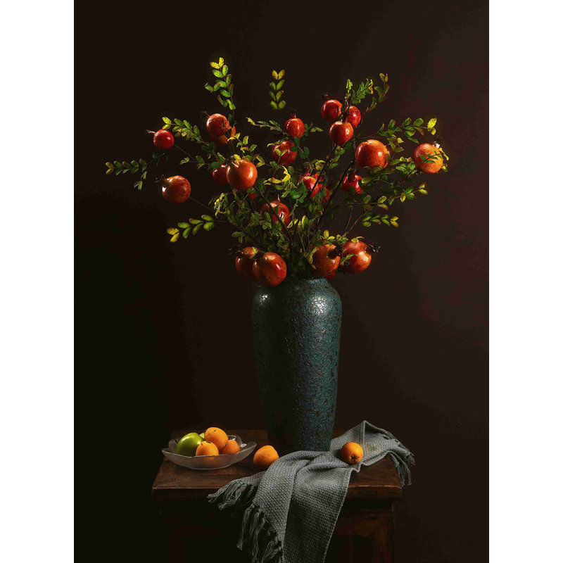 Branche de conifère artificielle 28 po, Orange / vert
