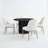 Urbina Modern 5-Piece Dining Table Set With Upholstered Chairs & Pedestal Base-125811026