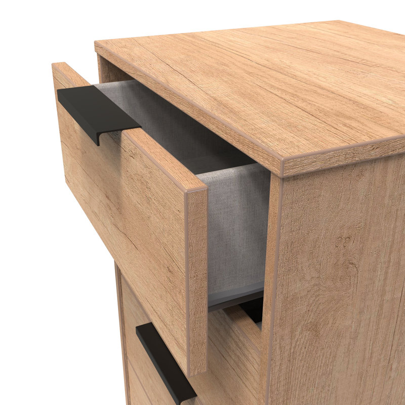 Turah 5 Drawer Bedside Cabinet (Ready Assembled), Nebraska Oak