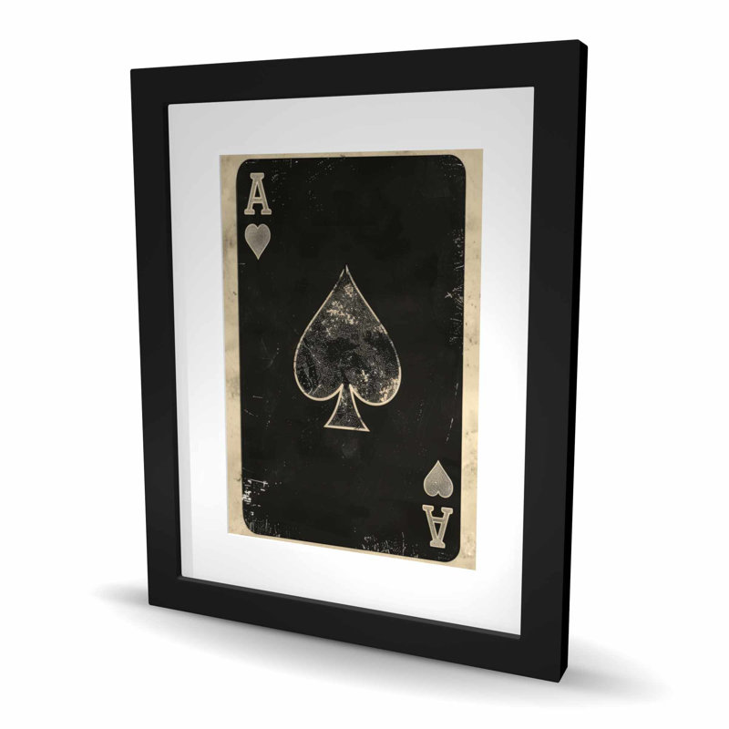 Ace of Spades - reproduction encadrée matte pour la décoration intérieure, Noir