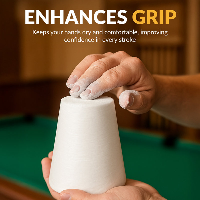 Hathaway Silver Cup Cone Talc Hand Chalk for Pool – Professional-Grade Unscented Hand Chalk with Symmetrical Cone Shape, Friction-Reducing Texture & Standard Fit – Includes 1 Cone – White