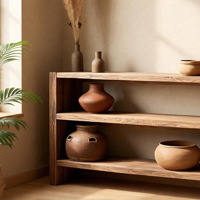 Étagère de rangement sur pied de style zen, H 27,55 po x l 39,37 po x P 13,77 po