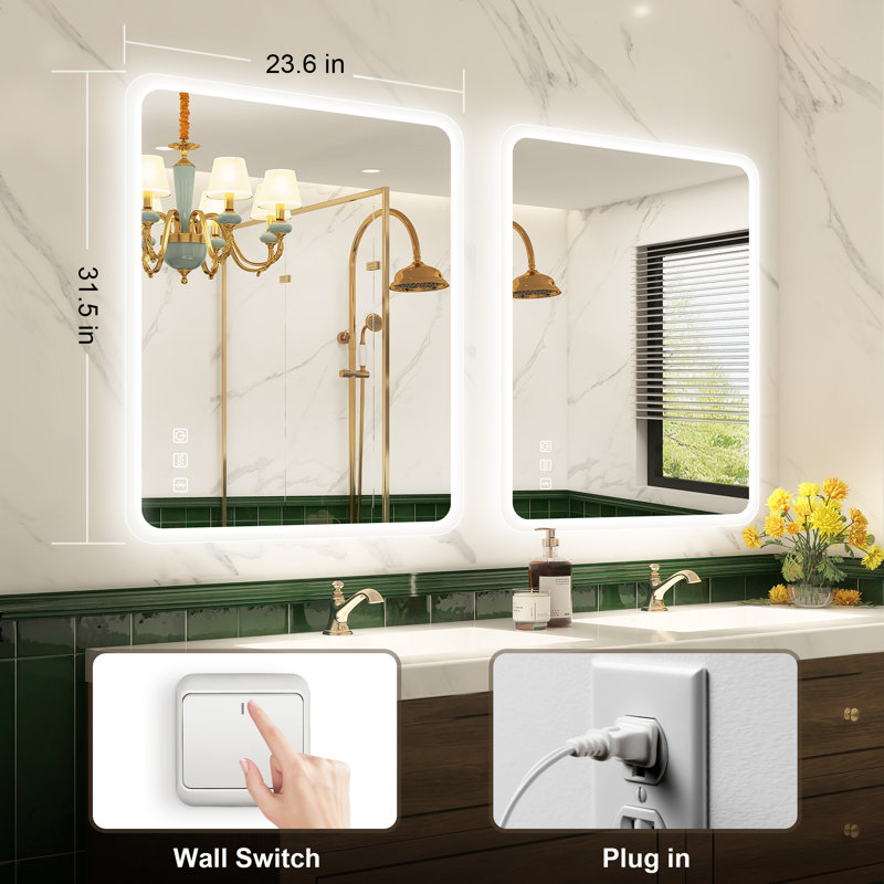 Brighten Your Bathroom with our LED Bluetooth Mirror, 28" x 36"