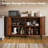 55" Wood Buffet Sideboard Cabinet With Storage, Mid-Century Modern Coffee Bar Cabinet With Sliding Doors & Shelves, Accent Credenza Console Table For Kitchen, Dining Room, Entryway(Brown)-98363747