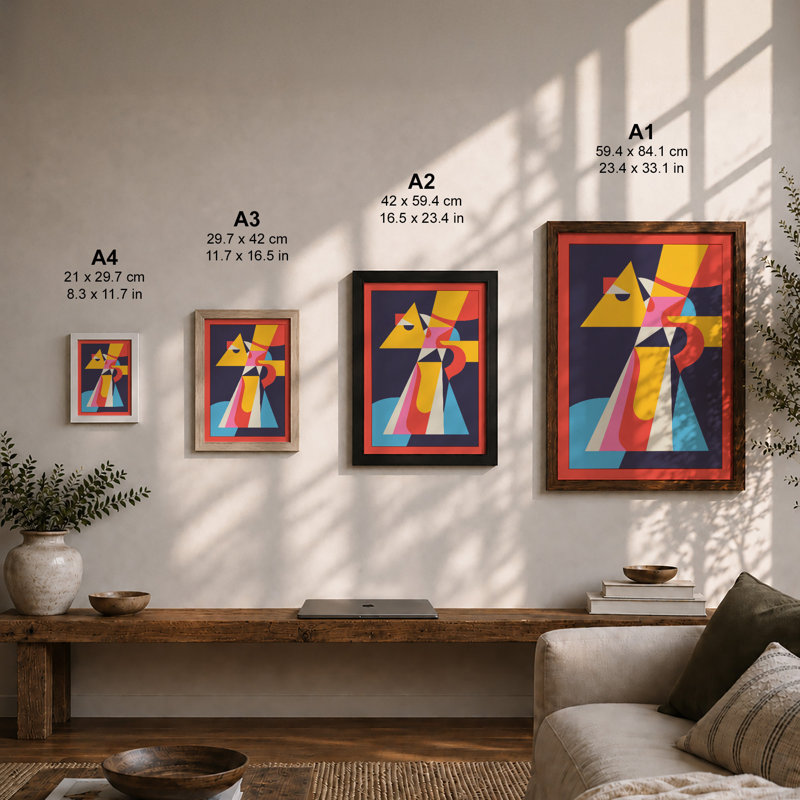 Curious Geometry Geometric - Framed Print, Unframed, A2 - 59.4 x 42.0 cm