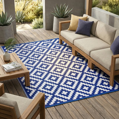Tapis d'extérieur imperméable en paille recyclée Izna