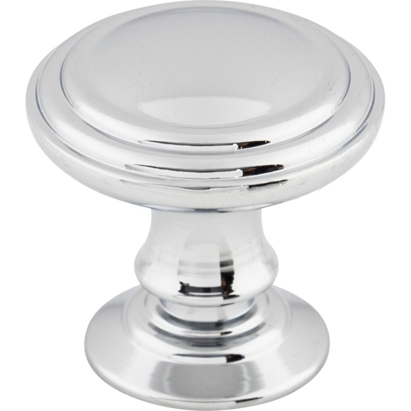 Reeded Round Knob, Polished Chrome, 1 1/4" Knob Diameter