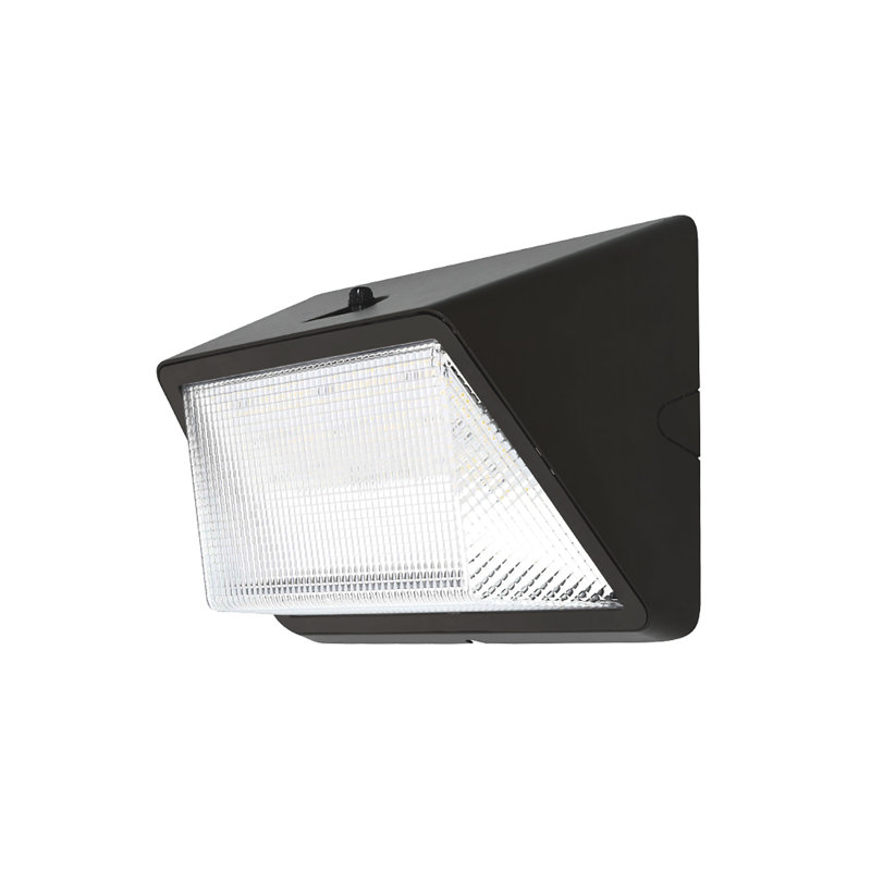 LED Refractor Wall Pack Light, 10,000 Lumens, 4000K, 80W, Outdoor Wall Light, Dusk-to-Dawn, 0-10V Dimmable Outdoor Security Lighting - Bronze