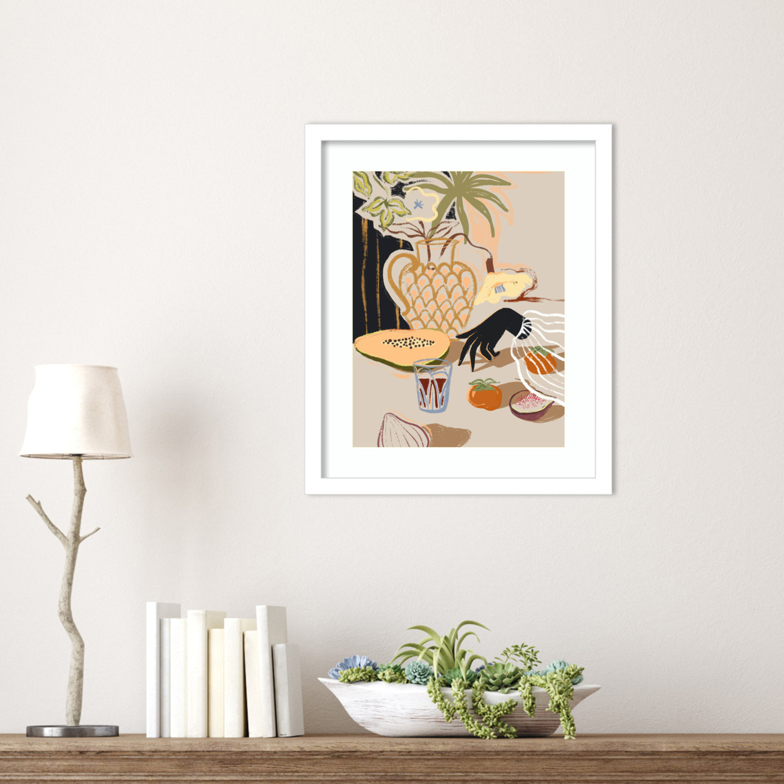 Northbrook "Fruitful Spread" Print, White, 17" H x 14" W