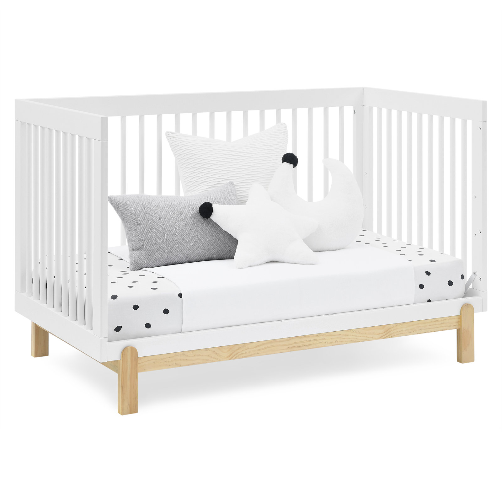 Poppy Pine 4-in-1 Convertible Crib, Bianca White