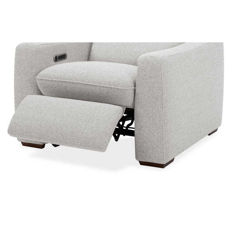 Fauteuil inclinable électrique Brigham avec appuie-tête et soutien lombaire électriques, Polyester sable argenté brun clair