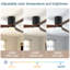Ventilateur de plafond lumineux Bhoyar Farmhouse avec pales en bois massif et moteur à courant continu réversible-119443608-119443606