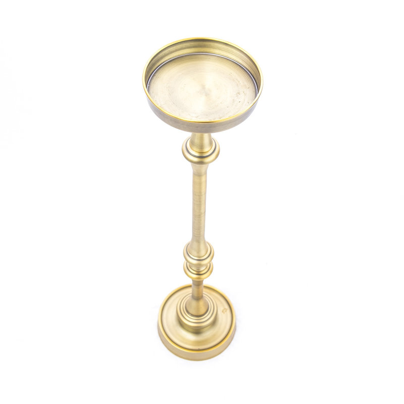 26" Round End Table, Brass