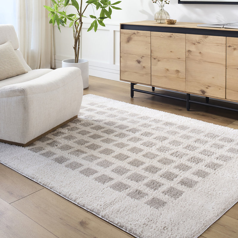 Machine Washable Shaggy Boho Medium Grey Area Rug, Rectangle 200 x 275cm