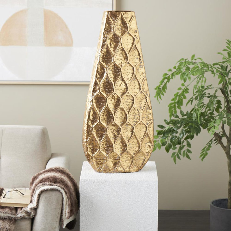 Mitcham Decorative Metal Vase, H 33,60 po x l 15 po x P 3,50 po