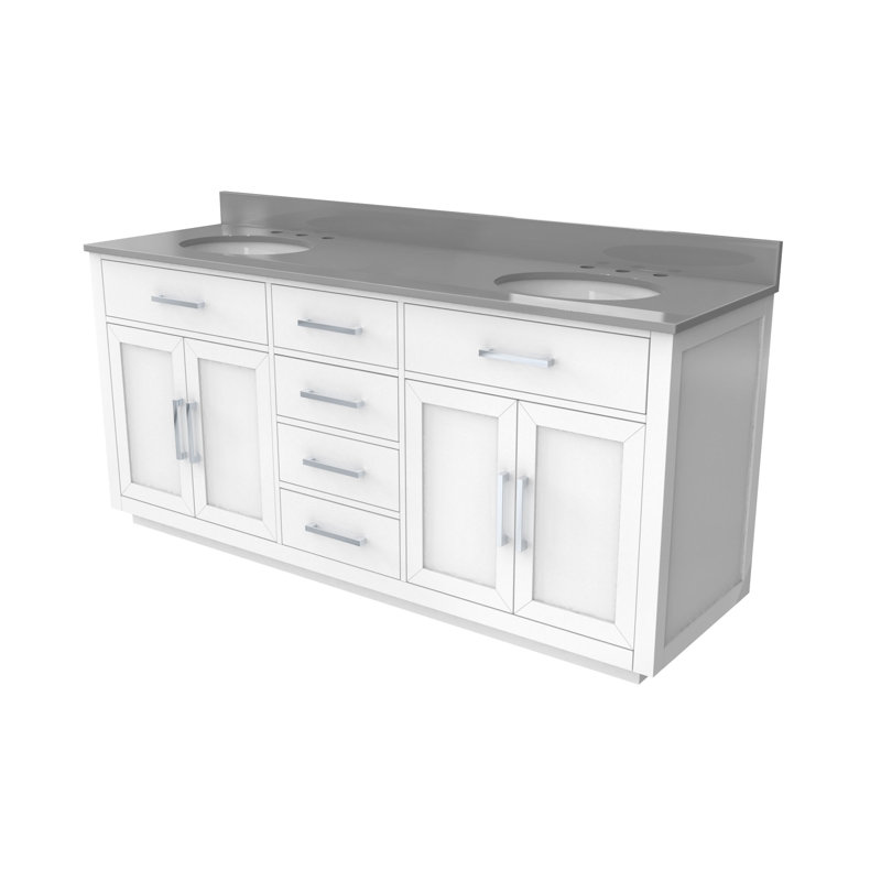 Dexterity 72" Double Bathroom Vanity Set, White