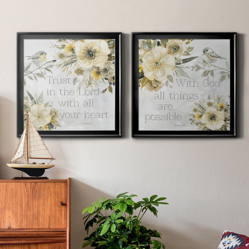 «Sunny Scriptures I», art textuel sur toile 2 pièces, H 34,5 po x l 69 po x P 1,5 po, Cadre noir
