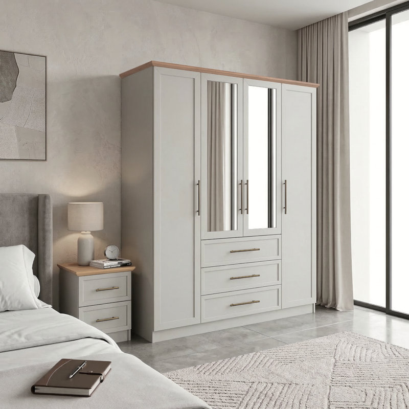 Cleverton Mirage Bedroom Set, Light Grey