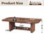 Table basse à finition grain de bois noyer avec tablette de rangement inférieure