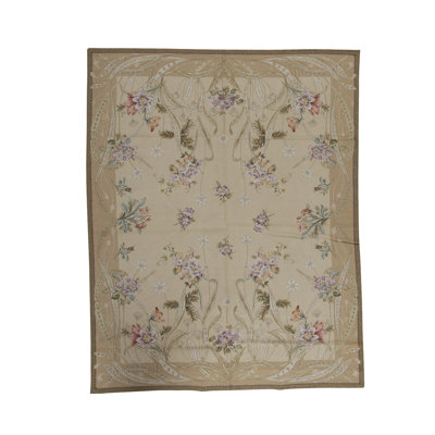 Hand-Knotted High-Quality Beige and Brown Area Rug