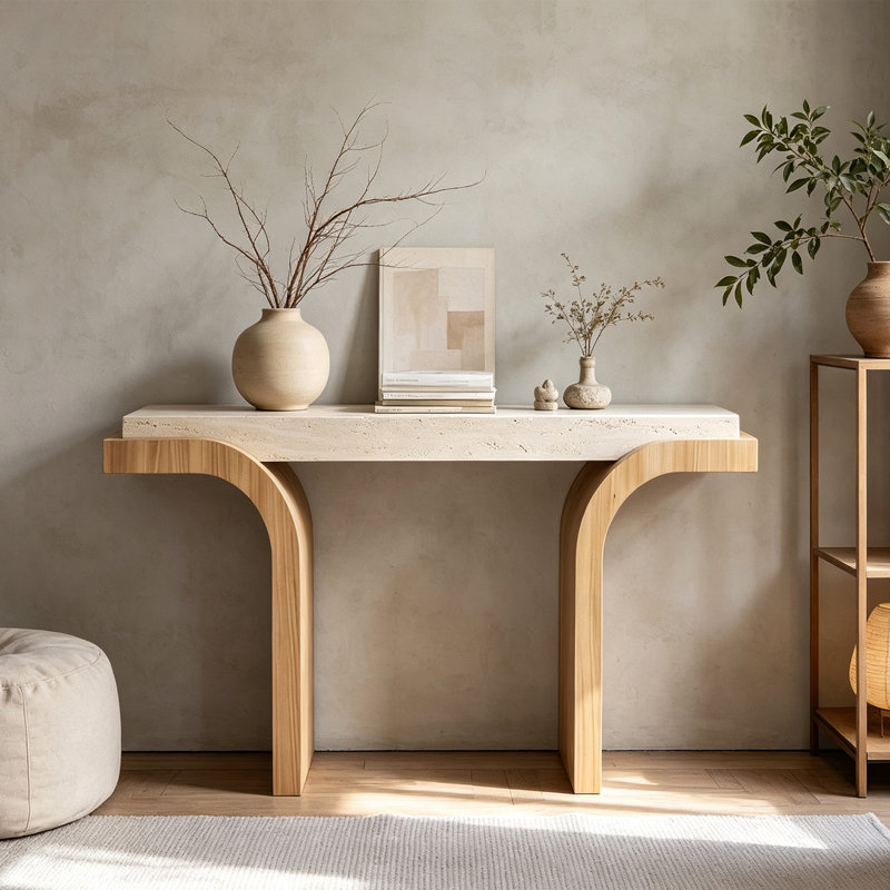 Table console Wabi-Sabi, H 33,5 po x l 39,4 po x P 13,8 po