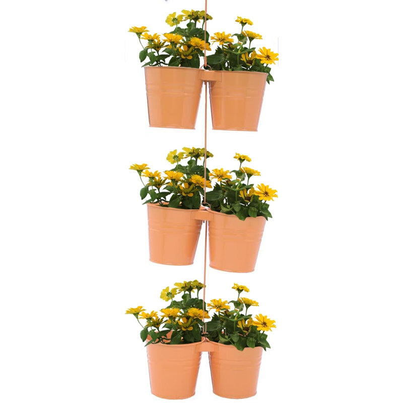 Pot à fleurs en acier galvanisé Jeltina, Mandarine