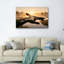 Ensemble de 1 tableau sur toile représentant un paysage de lever de soleil-130025720-130025723